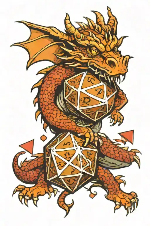 Dragon Hugging D20 Dice