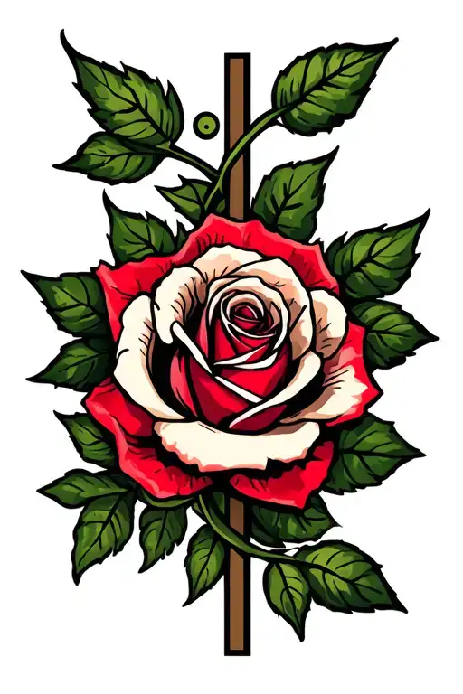 Rose With Cruz De Jesus Christ