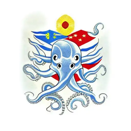 Filipino Flag Morphing Into An Octopus