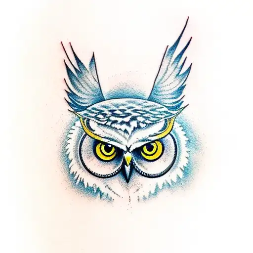 Owl Perched On Melting Tree