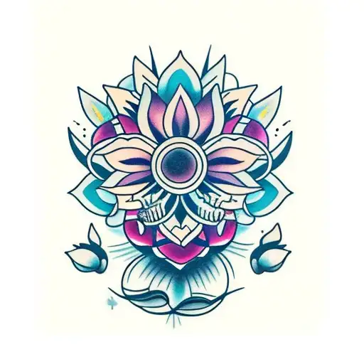 Nature With Lotus Flowers Intertwined