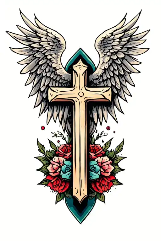 Cross With Angel Wings
