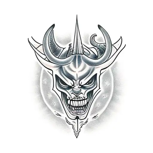 Demon Face Of Horns