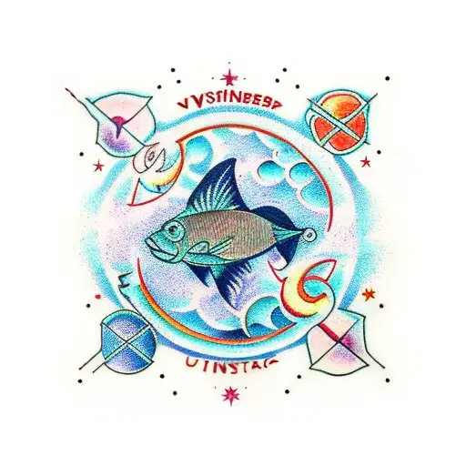 Pisces Constellation With The Number 13 Incorporated