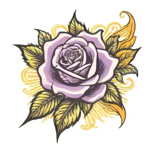 Purple Rose And Sun Shining