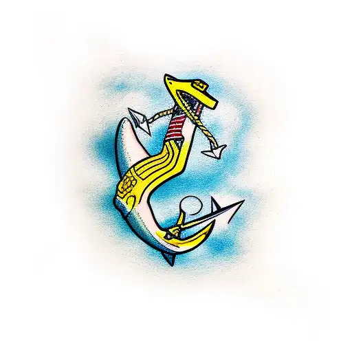 Hammerhead Shark With Anchor