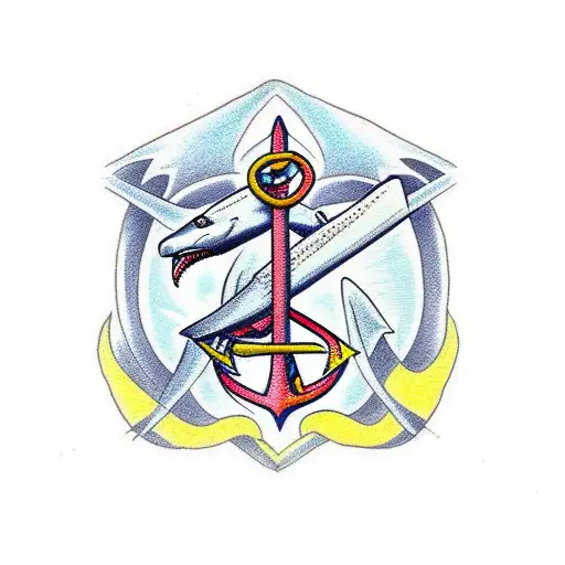 Hammerhead Shark With Anchor In Background