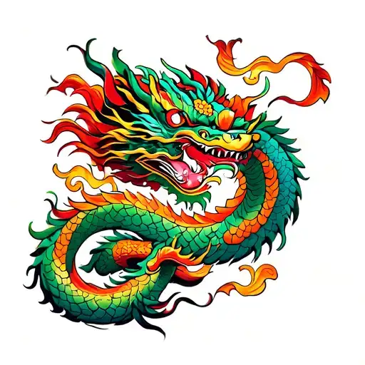 Chinese Dragon Intertwined