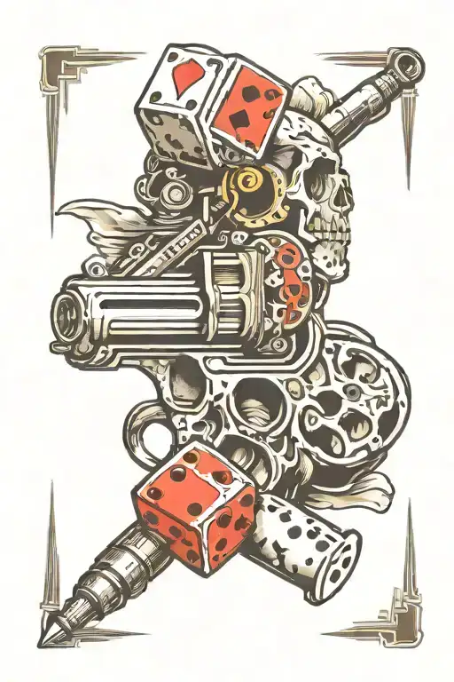 One Original Revolver And Dice