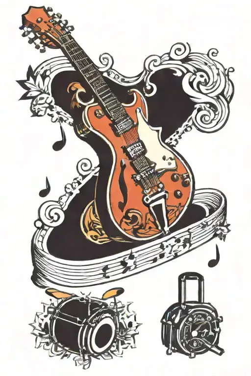 Guitar Piano And Rock Music