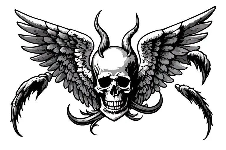 Skulle Angel And Devil Wings