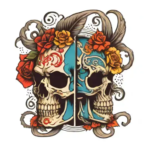 Ohni Mask Split In Half Skull Wearing