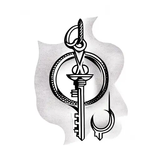 Woman's Symbol And Key Symbolizing Freedom From Prison