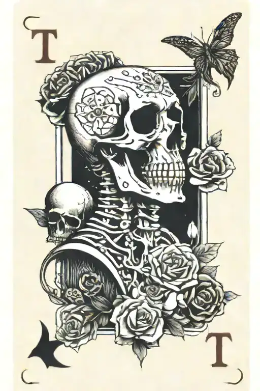 Tarot Card Featuring Momento Mori