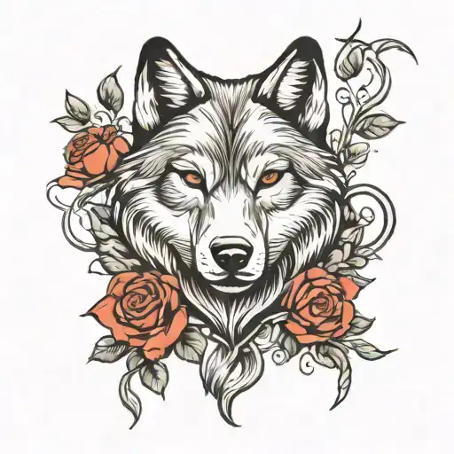 Wolf Rose Intertwined
