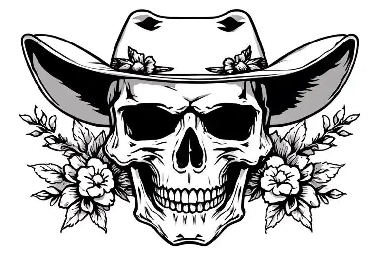 Cowboy Skull Black Grey