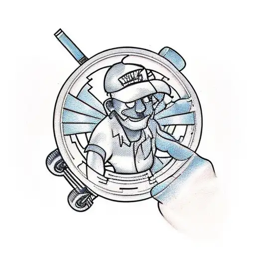 A Maintenance Worker Repairing A Broken Skateboard