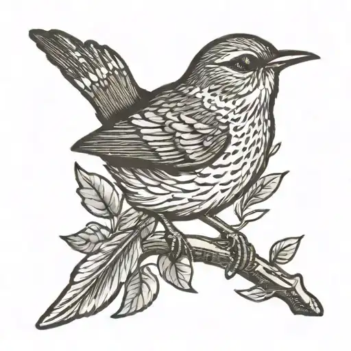 Wren Bird Soaring