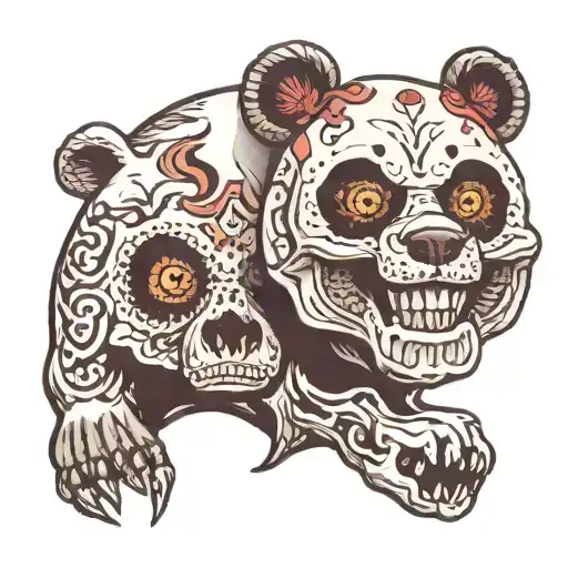 Skull And Panda Bear