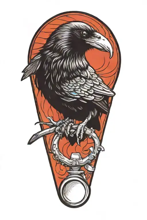 Raven Looking Inquisitive Through A Magnify Glass