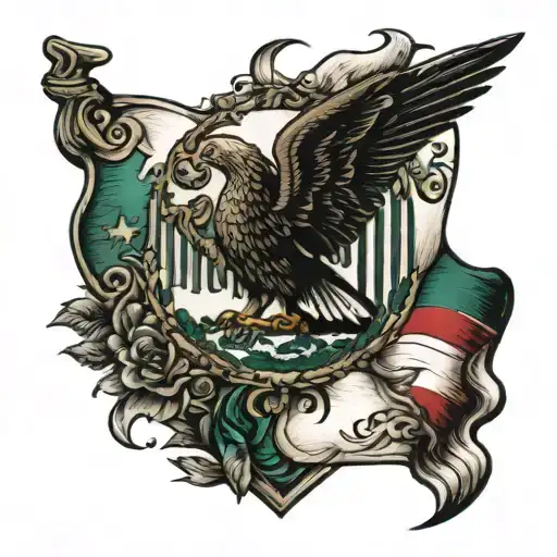 Mexican Flag Showing Through Tore Skin