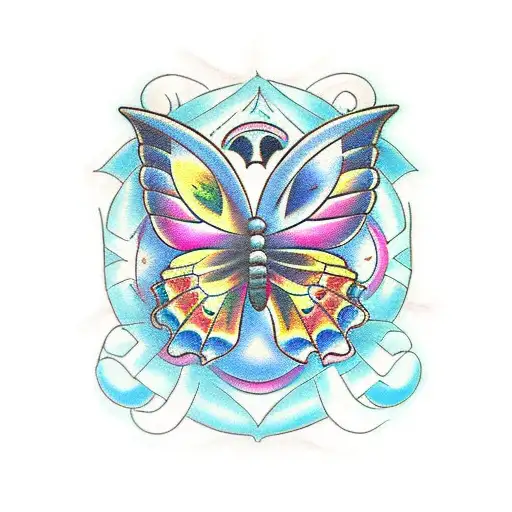 Trippy Bold Butterfly With Dark Colors