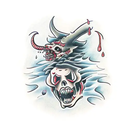 Sad Demon Under Rain Of Pain