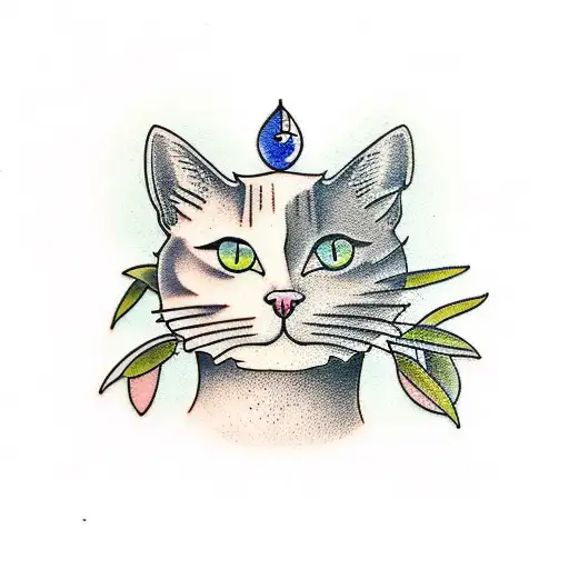 Cat On The Olive Branch