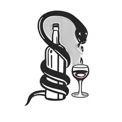 A Snake With A Glass Of Wine