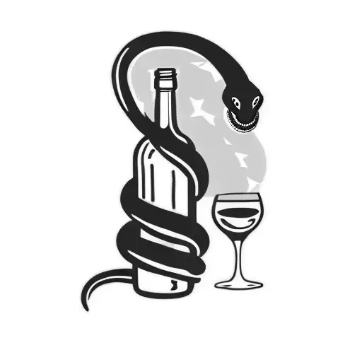 A Snake With A Glass Of Wine