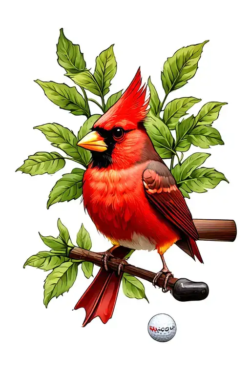 Cardinal With Golf Ball