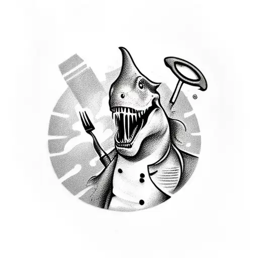 T-rex Chef With A Knife And Fork