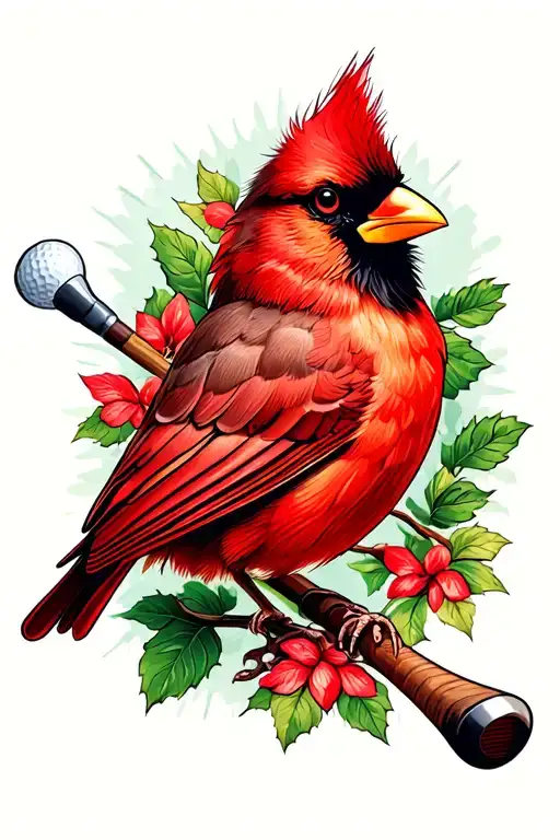 Cardinal With Golf Club