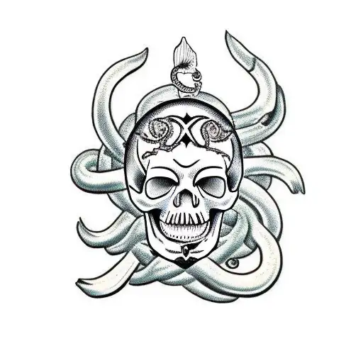 Skull With Medusa