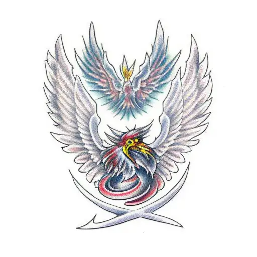Phoenix With Guardian Angel