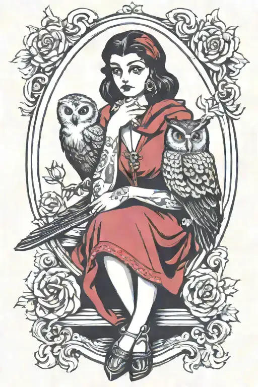 Gygpsy And Owl Sitting Alone