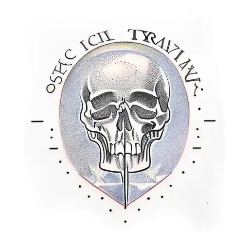 Sic Semper Tyrannis With Knife Through Skull