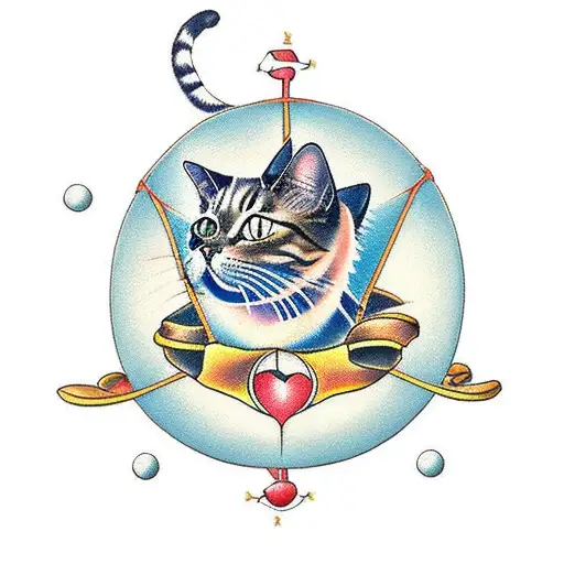 Sailing Ship With A Cat As The Captain