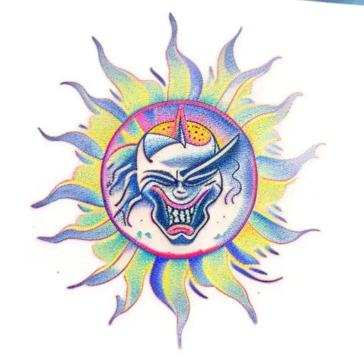 Sun With Rays Colorful