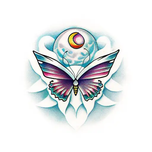 Moon Aquarius Butterfly