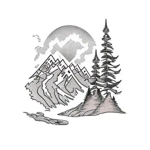 A Mountain Landscape With A Hiking Trail Leading To The Summit