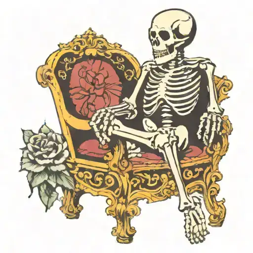 Skeleton On A Throne