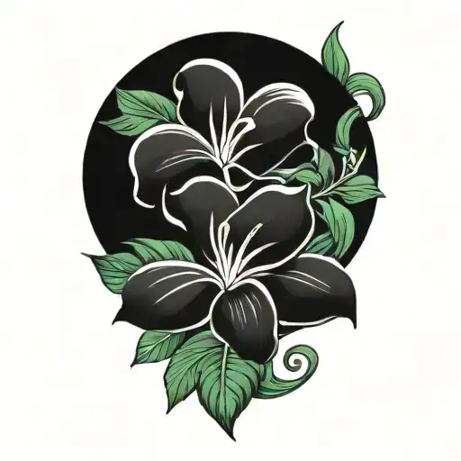 Tropical Flowers With Name Written In Cursive Across