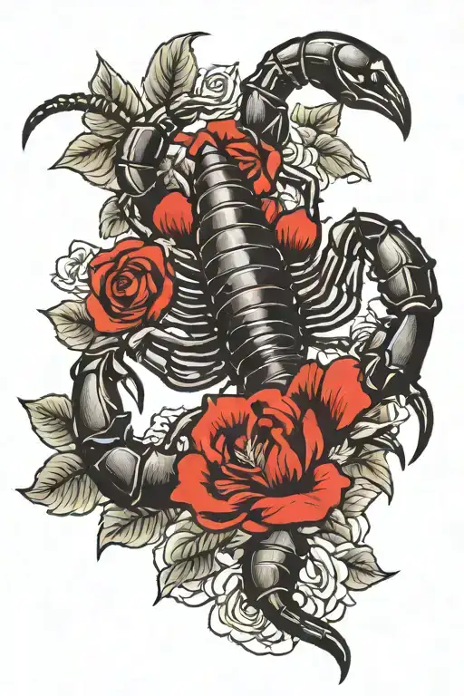 Scorpion And Roses Mayflowers Hibiscus
