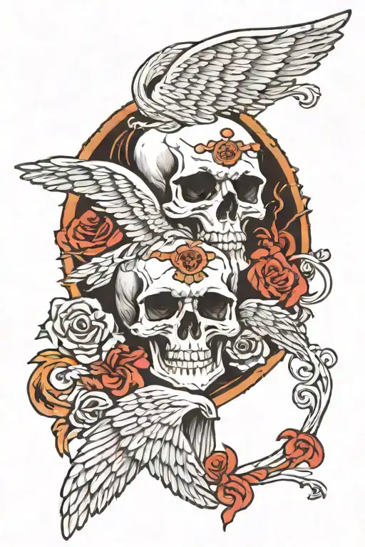 Angels And Skulls Representing Dark Periods