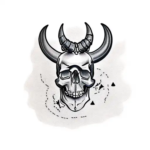 Skull With Devil Horns