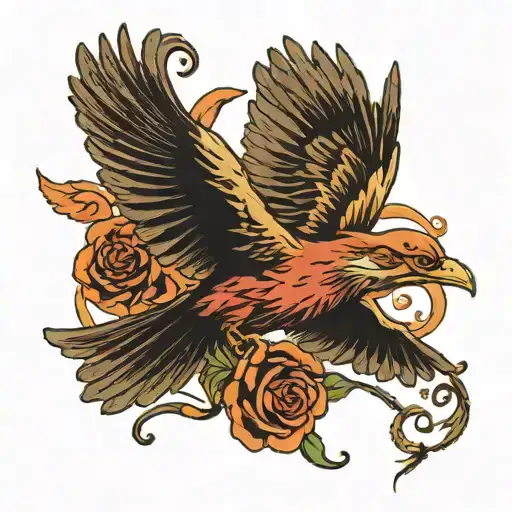 Bird Flying Away While Being Dragged Down By An Archor