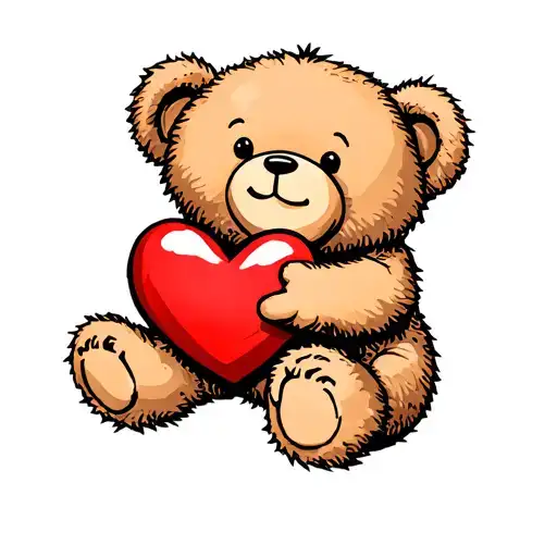Puzzle Piece Teddy Bear Holding Heart