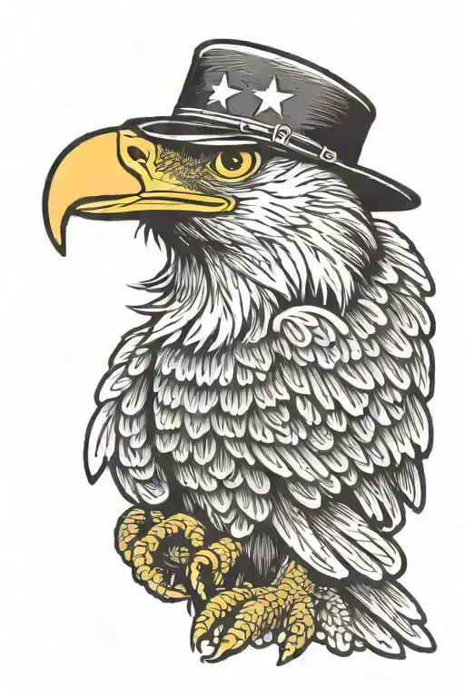 Eagle Wearing Trucker Cap