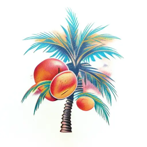 Palm Tree With Peaches On It